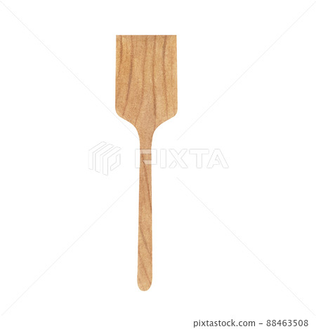 Wooden spatula isolated on white background. Watercolor illustration. Art for design, textiles, menu, poster Wooden spatula isolated on white background. Watercolor illustration. Art for design, textiles, menu, poster 88463508