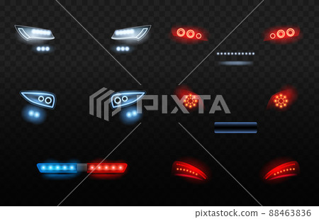 Automobile led light. Red and white car...-插圖素材 [88463836] - PIXTA圖庫