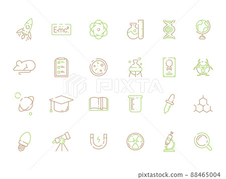 Science colored icon. Chemical experiment scientific lab biological innovation and practice laboratory equipment symbols Science colored icon. Chemical experiment scientific lab biological innovation and practice laboratory equipment symbols 88465004