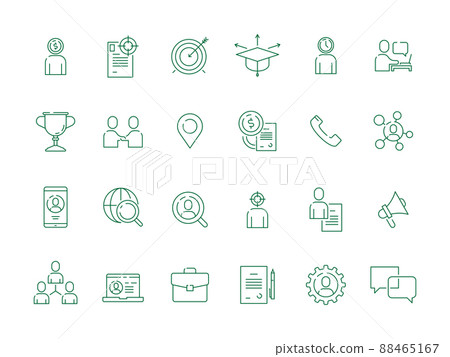 Job hunting. Professional workers top super manager personal employment thin icon collection Job hunting. Professional workers top super manager personal employment thin icon collection 88465167