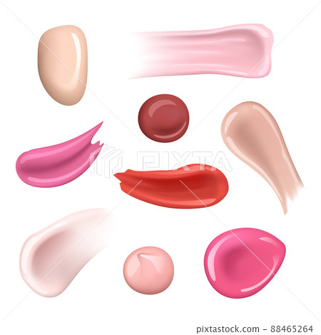 Paint cream smear. Cosmetic splashes and drops moisturizer female polish nails realistic makeup collections Paint cream smear. Cosmetic splashes and drops moisturizer female polish nails realistic makeup collections 88465264