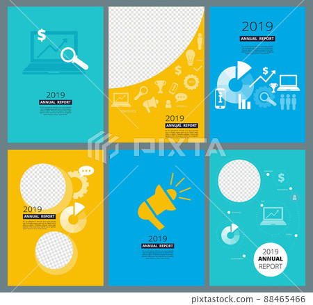 Annual reports covers. Business company brochure design template with place for your text and images abstract geometry 88465466