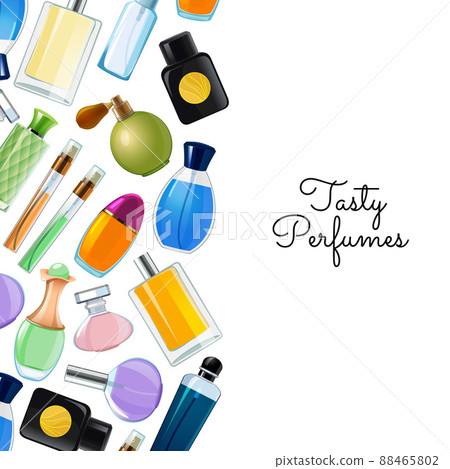 poster with perfume bottles background illustration poster with perfume bottles background illustration 88465802