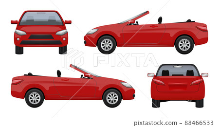 Cabriolet car. Luxury vehicle super sports car business cab on road realistic pictures 88466533