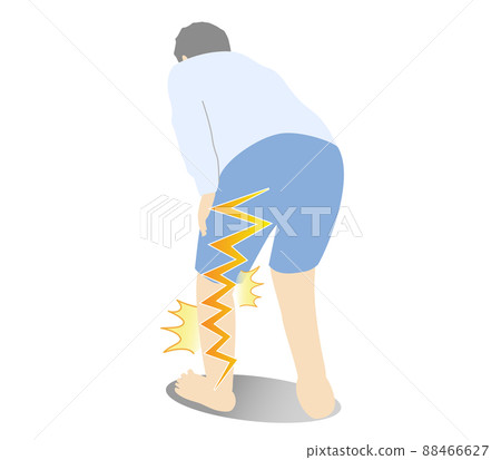 Illustration of a person suffering from sciatica Illustration of a person suffering from sciatica 88466627