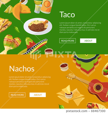 cartoon mexican food web banner illustration 88467300