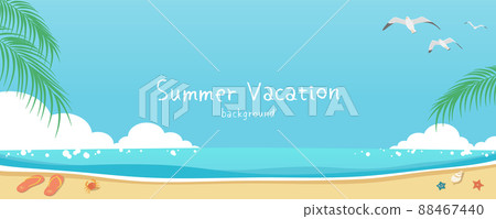 Summer sea and sky illustration banner background header background Summer sea and sky illustration banner background header background 88467440
