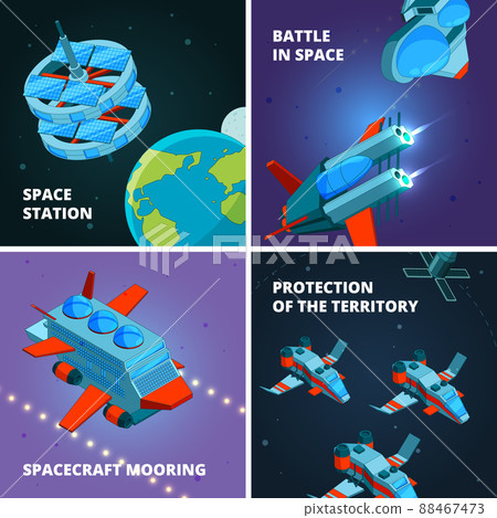 Space travel discovery. Spaceman or astronaut at orbit explorer with spaceship at interstellar station concept pictures Space travel discovery. Spaceman or astronaut at orbit explorer with spaceship at interstellar station concept pictures 88467473