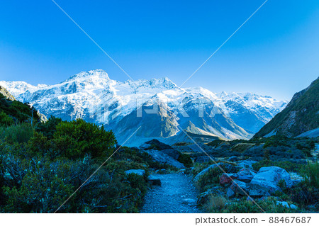 Mount Sefton seen from the Hooker Valley Track in Aoraki Mount Cook National Park, New Zealand Mount Sefton seen from the Hooker Valley Track in Aoraki Mount Cook National Park, New Zealand 88467687