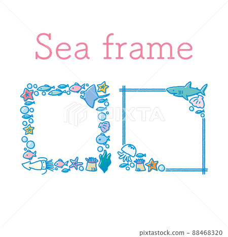 Cute and fashionable sea decoration frame square - Stock Illustration ...