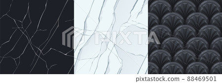 Seamless textures marble, metal fan or scales 88469501