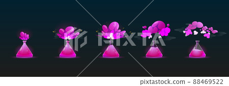 Chemical reaction in flask explosion animation Chemical reaction in flask explosion animation 88469522