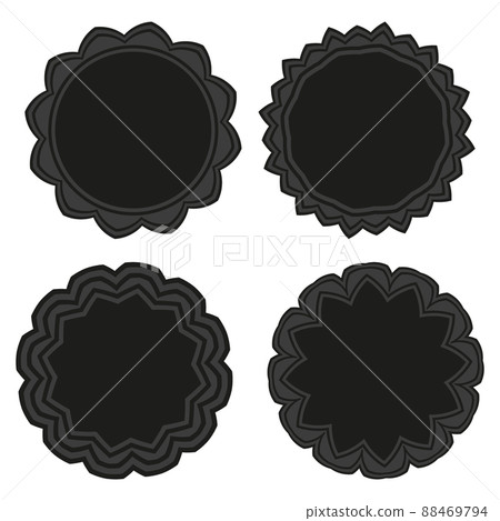Set of dark gray decorative circles for advertising, price tags, design element 88469794
