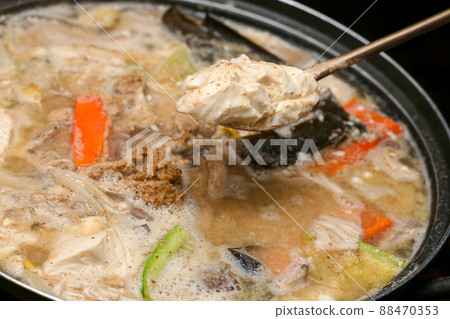 Vegetable pure tofu pot from a famous Korean restaurant Vegetable pure tofu pot from a famous Korean restaurant 88470353