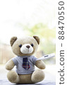 Portrait of teddy bears using a thermometer to measure body temperature. Healthy concept. 88470550