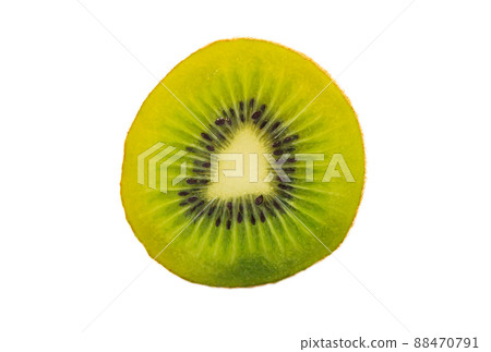 Fresh kiwi fruit slice isolated on white background Fresh kiwi fruit slice isolated on white background 88470791