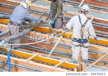 Concrete casting, pumping, driving, water tank foundation 88470823