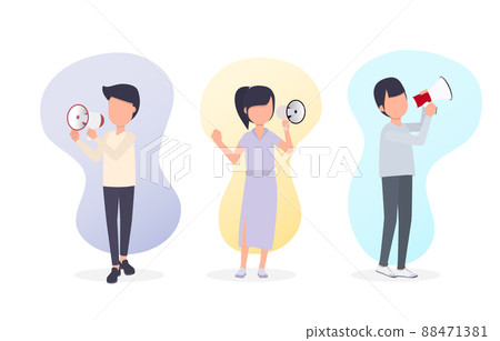 Isolated collection set of protester. 88471381