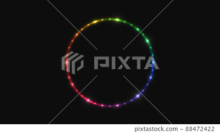 圓形彩虹色的霓虹燈圖像 圓形彩虹色的霓虹燈圖像 88472422