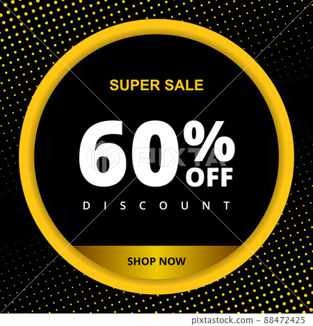 60 percent off discount banner. Special offer sale 60 off. Sale discount offer. Modern promotion banner 88472425