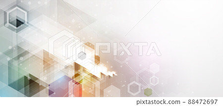 Abstract hexagon background. Technology poligonal design. Digital futuristic minimalism Abstract hexagon background. Technology poligonal design. Digital futuristic minimalism 88472697