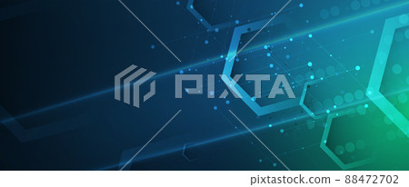 Abstract hexagon background. Technology poligonal design. Digital futuristic minimalism 88472702