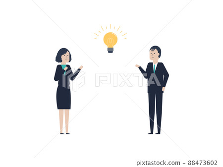 解決業務問題的兩個商人的插圖素材 88473602