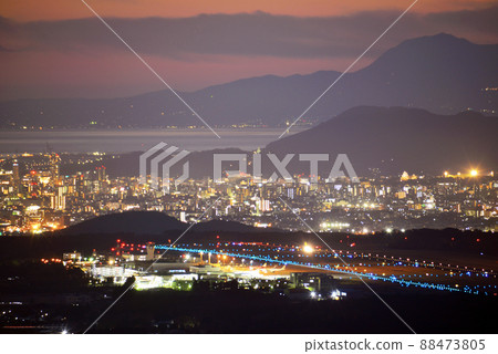 Kumamoto Airport and Kumamoto City at dusk Kumamoto Airport and Kumamoto City at dusk 88473805