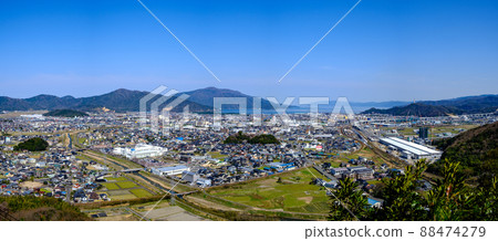 View from Mt. Kinukake, the cityscape of Tsuruga City, Fukui Prefecture View from Mt. Kinukake, the cityscape of Tsuruga City, Fukui Prefecture 88474279