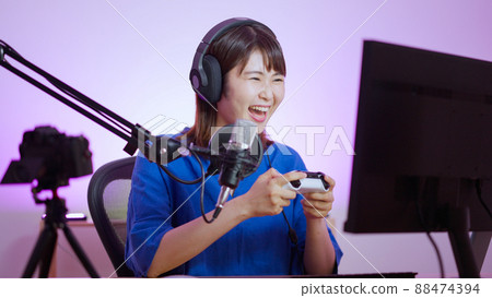 Female video distributor who distributes live video of games 88474394