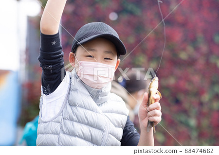 Girl enjoying fishing Girl enjoying fishing 88474682