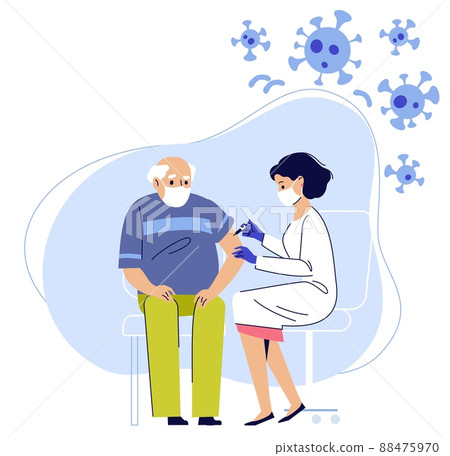 Old people vaccination concept for immunity health. Covid-19. 88475970