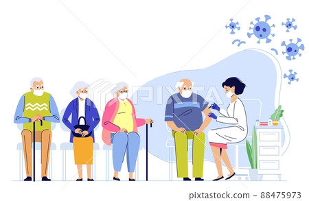 Old people vaccination concept for immunity health. Covid-19. Old people vaccination concept for immunity health. Covid-19. 88475973