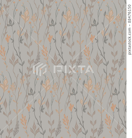 Vector seamless herbal pattern in powdery pastel colors. Pastel fabric swatch with tangled floral ornament. Delicate botanical texture Vector seamless herbal pattern in powdery pastel colors. Pastel fabric swatch with tangled floral ornament. Delicate botanical texture 88476150