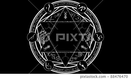 Magic circle (black background) 88476470
