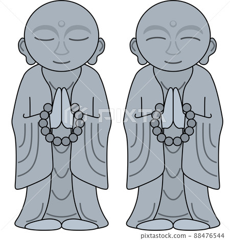 Illustration of Jizo (with outline) 88476544