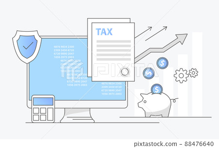 Vector liean tax payment concept. Accounting and Financial Management illustration 88476640