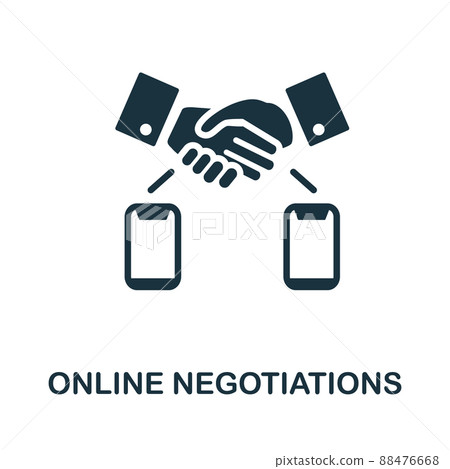 Online Negotiations icon. Monochrome simple Online Negotiations icon for templates, web design and infographics Online Negotiations icon. Monochrome simple Online Negotiations icon for templates, web design and infographics 88476668