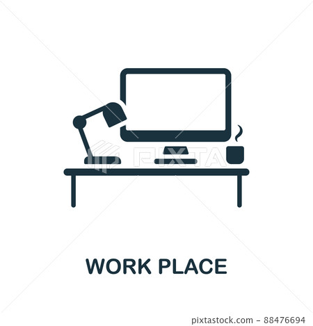 Work Place icon. Monochrome simple Work Place icon for templates, web design and infographics 88476694