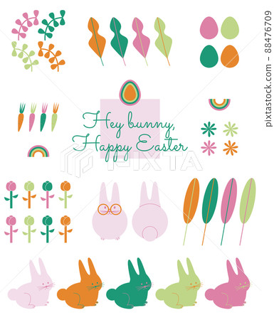 Hey Bunny vector icon set-插圖素材 [88476709] - PIXTA圖庫