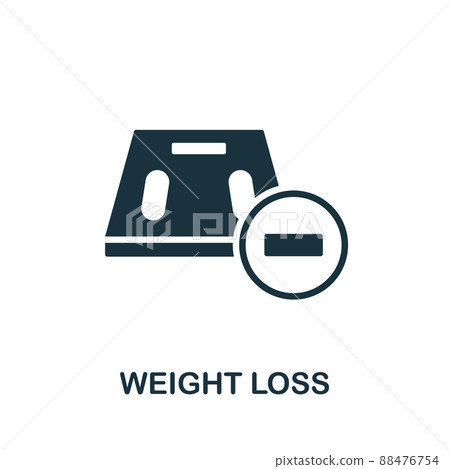 Weight Loss icon. Monochrome simple Weight Loss icon for templates, web design and infographics Weight Loss icon. Monochrome simple Weight Loss icon for templates, web design and infographics 88476754