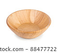 wooden bowl on white background. 88477722