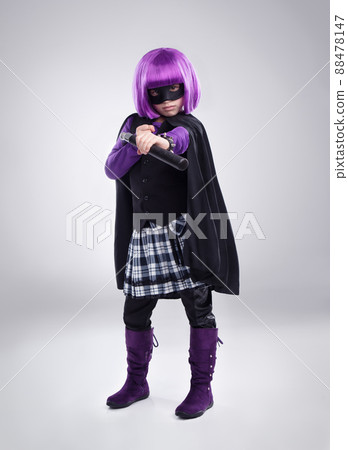 Theres a new hero in town. A studio shot of a confident little girl playing dress-up. 88478147