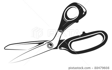 Scissors icon. Tailor fabric cutting tool symbol Scissors icon. Tailor fabric cutting tool symbol 88479608