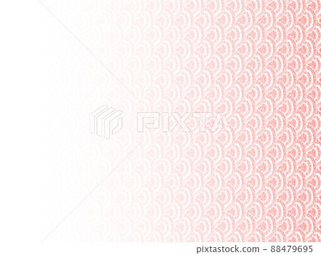 Background material: Scale pattern drawn with oil pastels, red, gradation that darkens from left to right, horizontal, other colors available 88479695