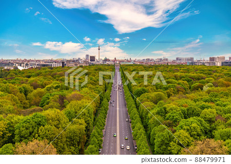 Berlin Germany, high angle viewcity skyline of Berlin with Tier Garden Berlin Germany, high angle viewcity skyline of Berlin with Tier Garden 88479971