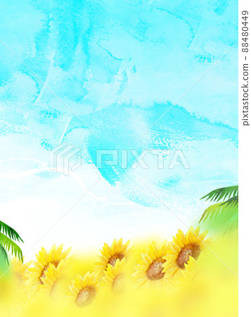 仲夏向日葵背景素材 仲夏向日葵背景素材 88480449