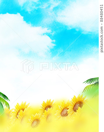 Midsummer sunflower background material Midsummer sunflower background material 88480451