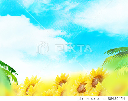 仲夏向日葵背景素材 仲夏向日葵背景素材 88480454