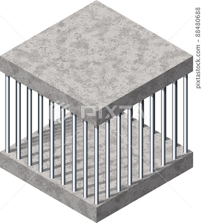 Image of a robust cage of concrete and bars 88480688